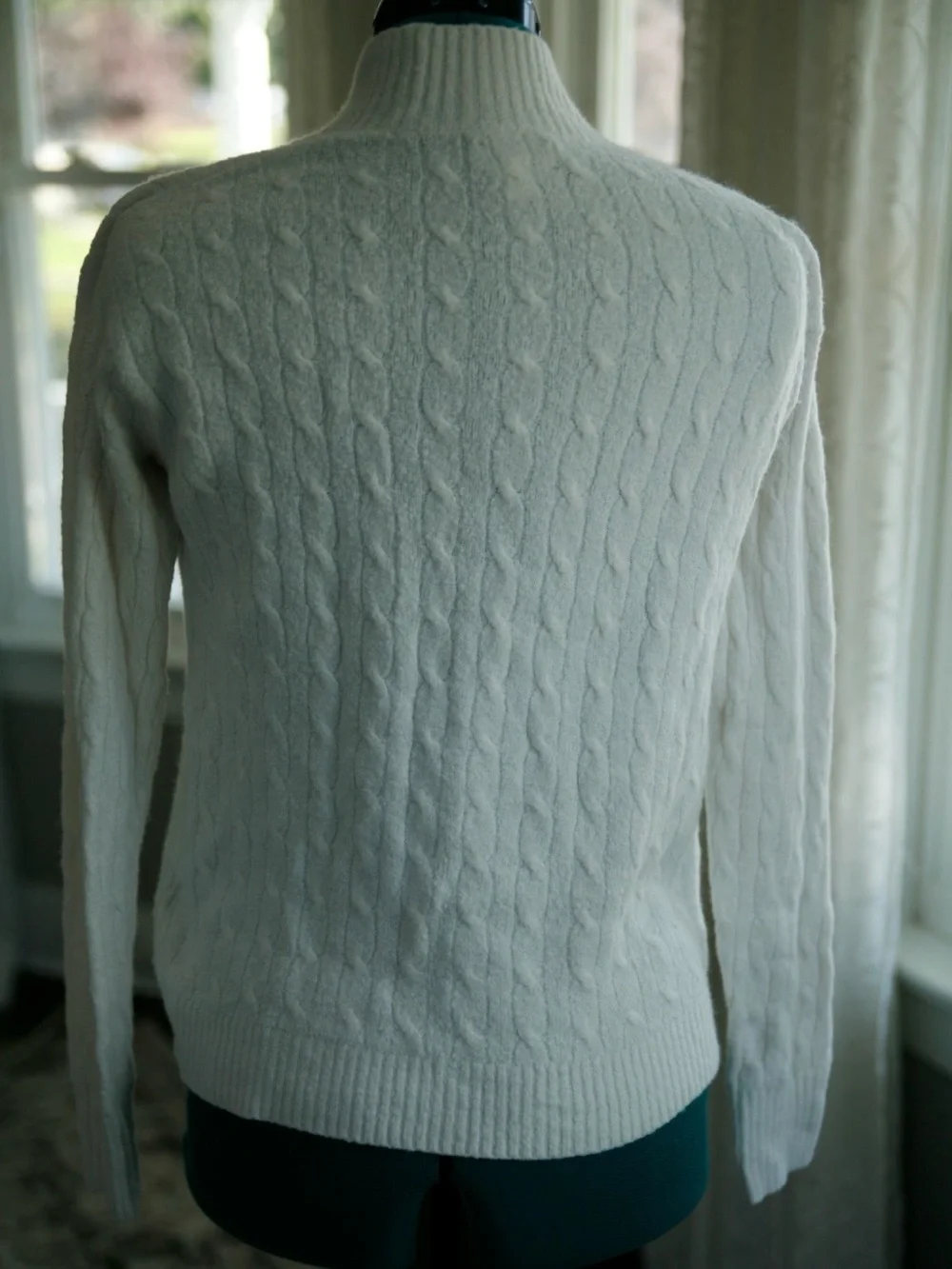 J Crew Women's Cream Cable-Knit Turtleneck Sweater